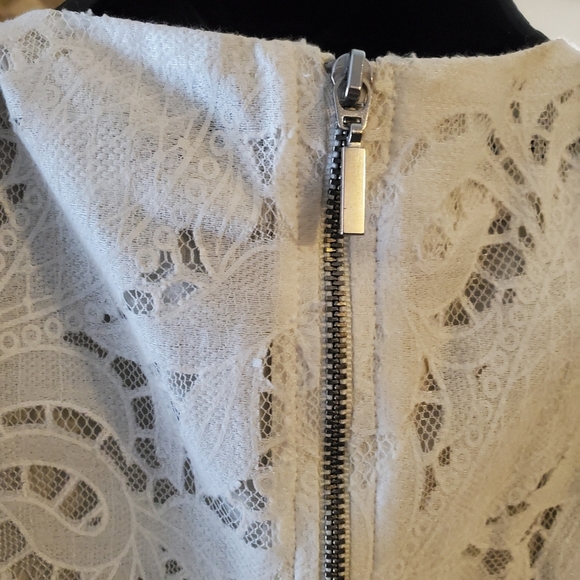 H&M SZ 4 Cream White Lace Overlay Midi Dress - Picture 8 of 8
